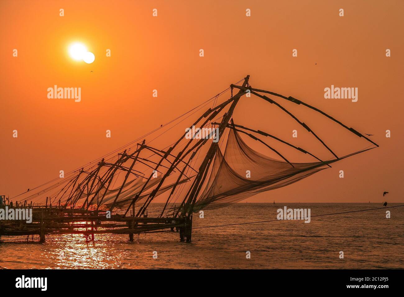 Kerala fishing nets Stock Photo Alamy