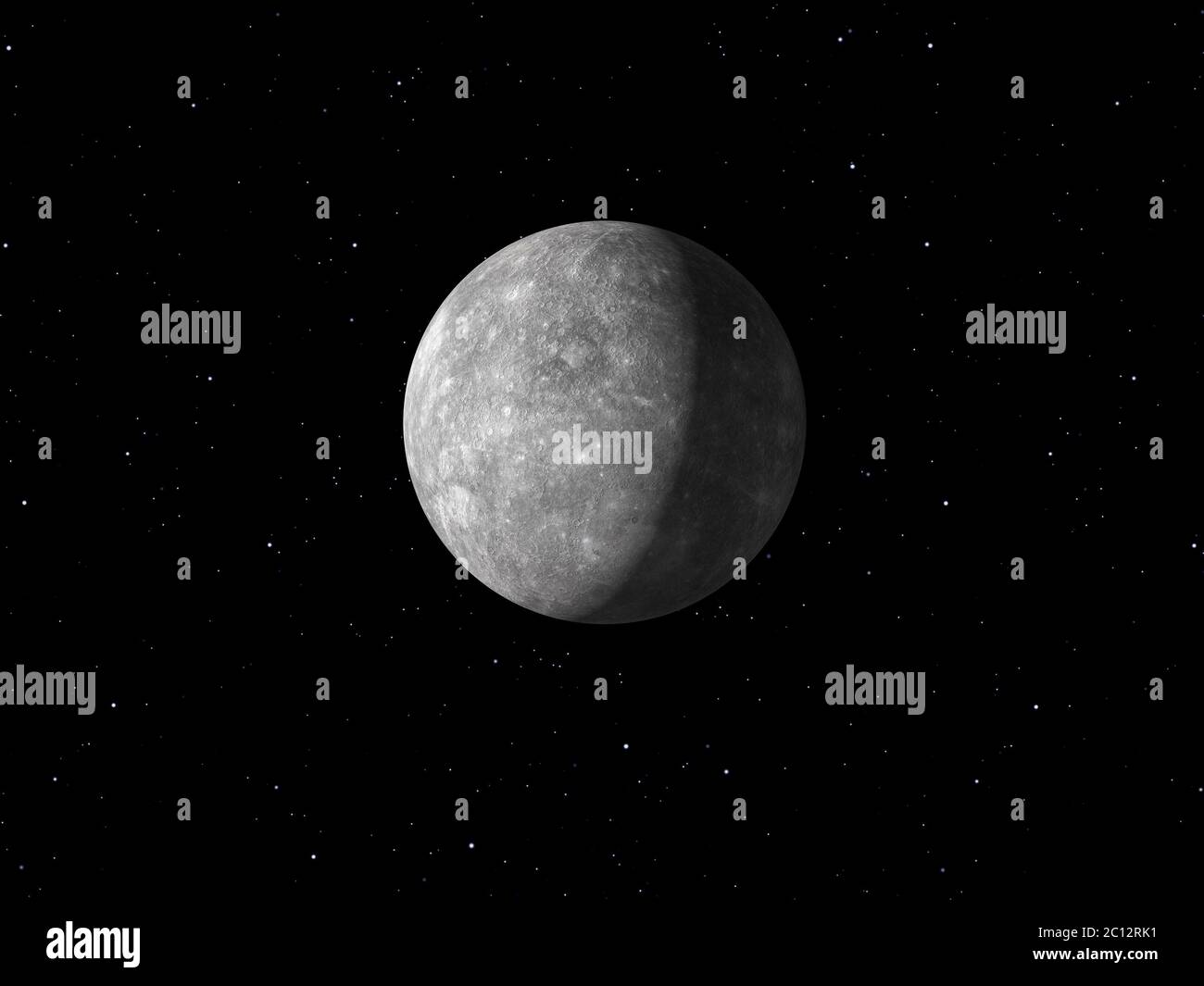 Planet Mercury done with NASA textures Stock Photo