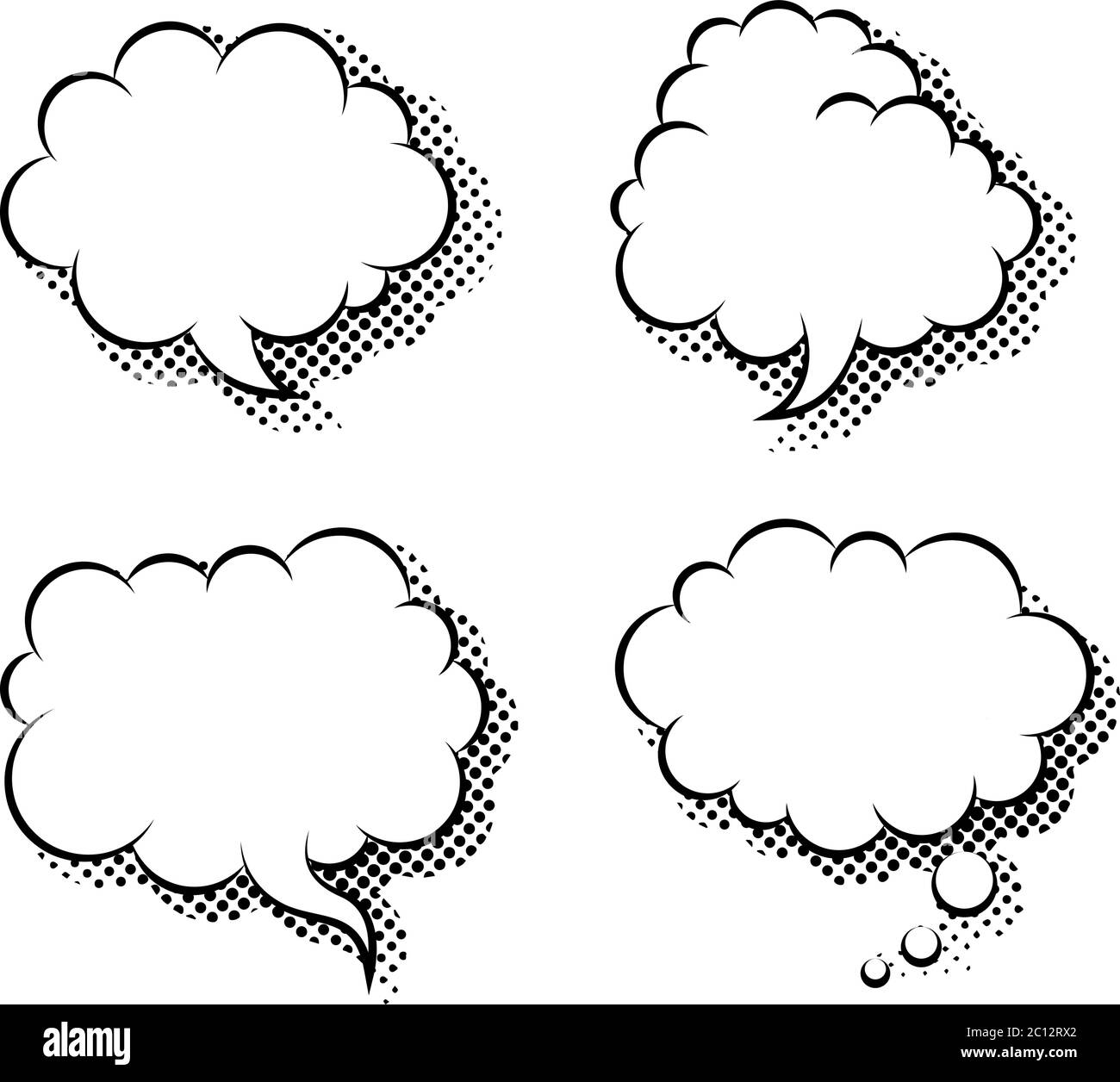 Clouds speech bubbles flat icon vector isolated Stock Vector Image ...