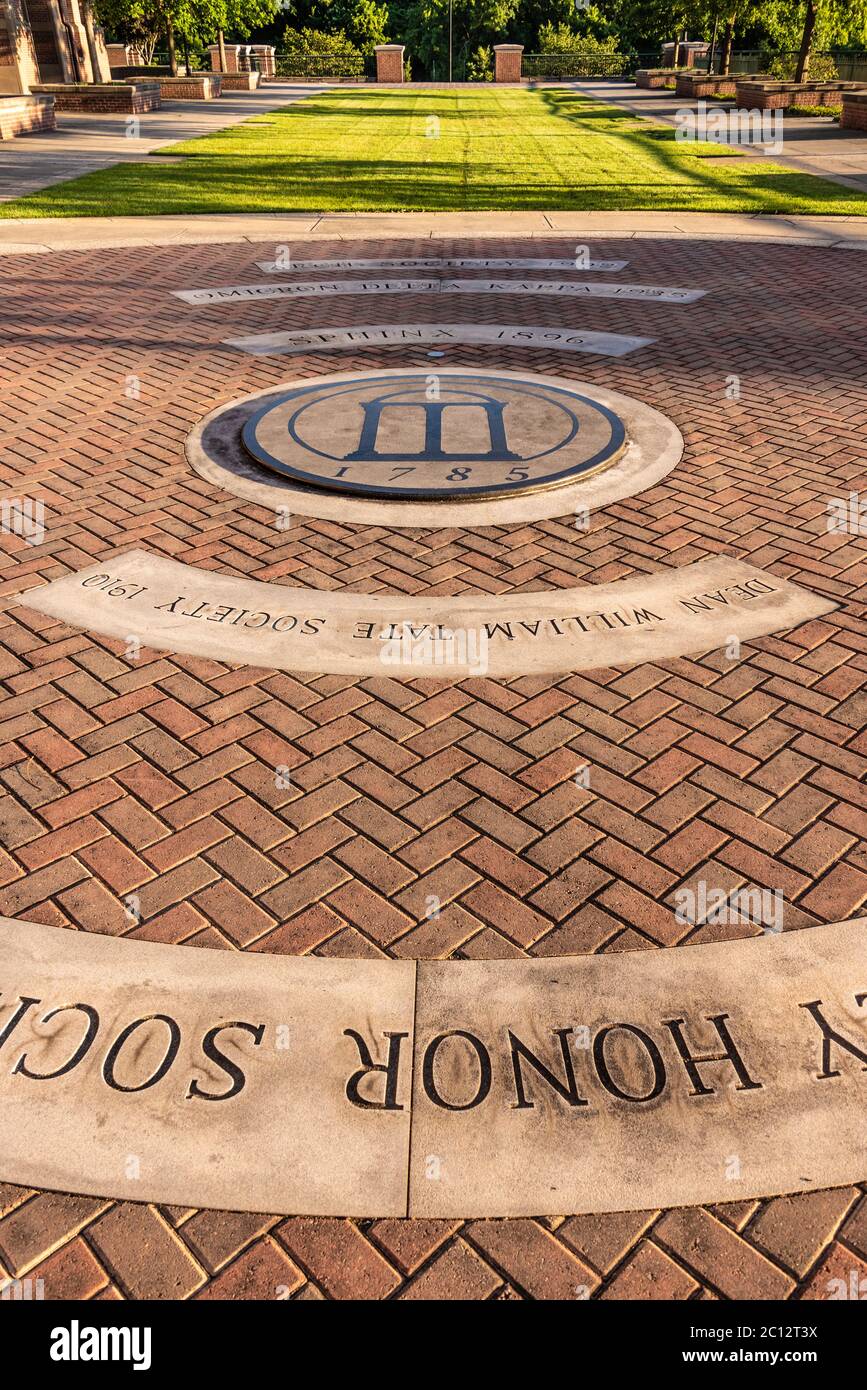 Memorial walkway outside the Tate Student Center on the campus of the University of Georgia in Athens, Georgia. (USA) Stock Photo