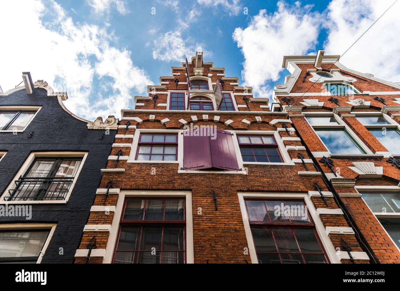 Traditional Dutch architecture colorful houses in Amsterdam