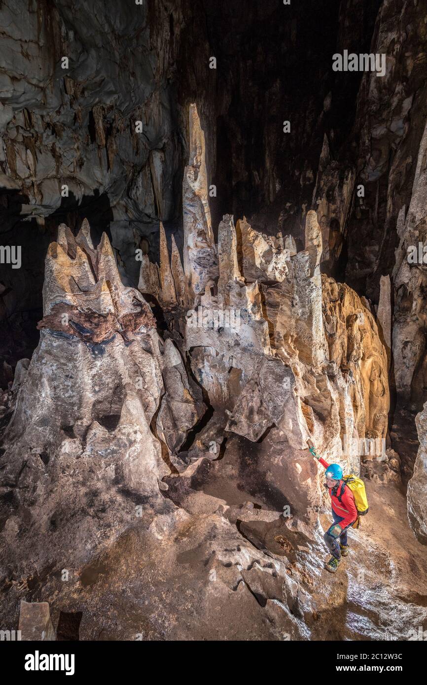 Eroded limestone, Racer Cave, Mulu, Malaysia Stock Photo