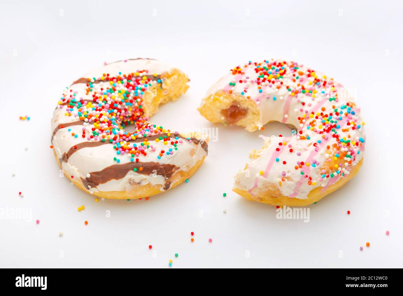 Donuts on white background Stock Photo