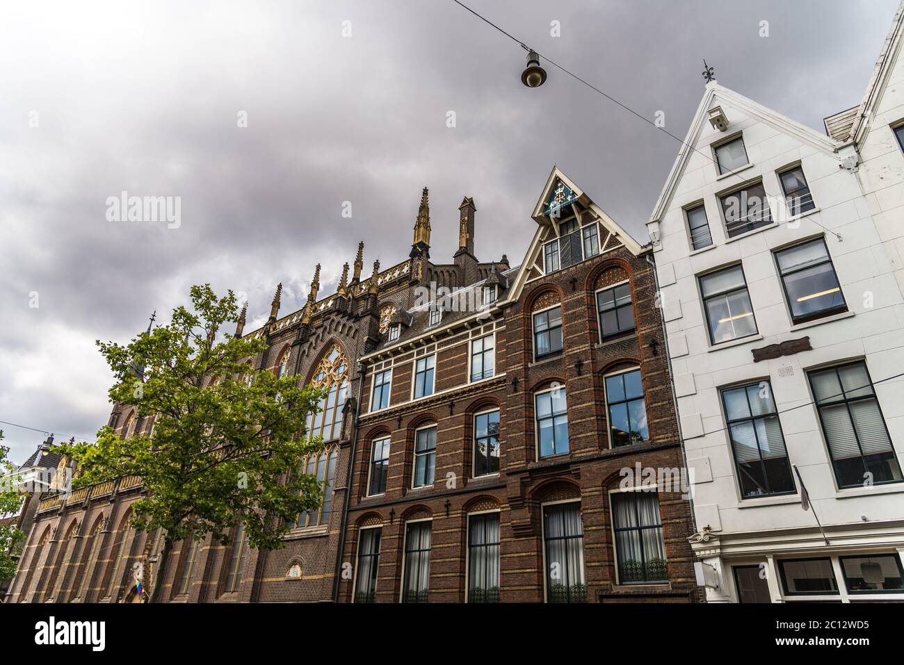 Traditional Dutch architecture colorful houses in Amsterdam