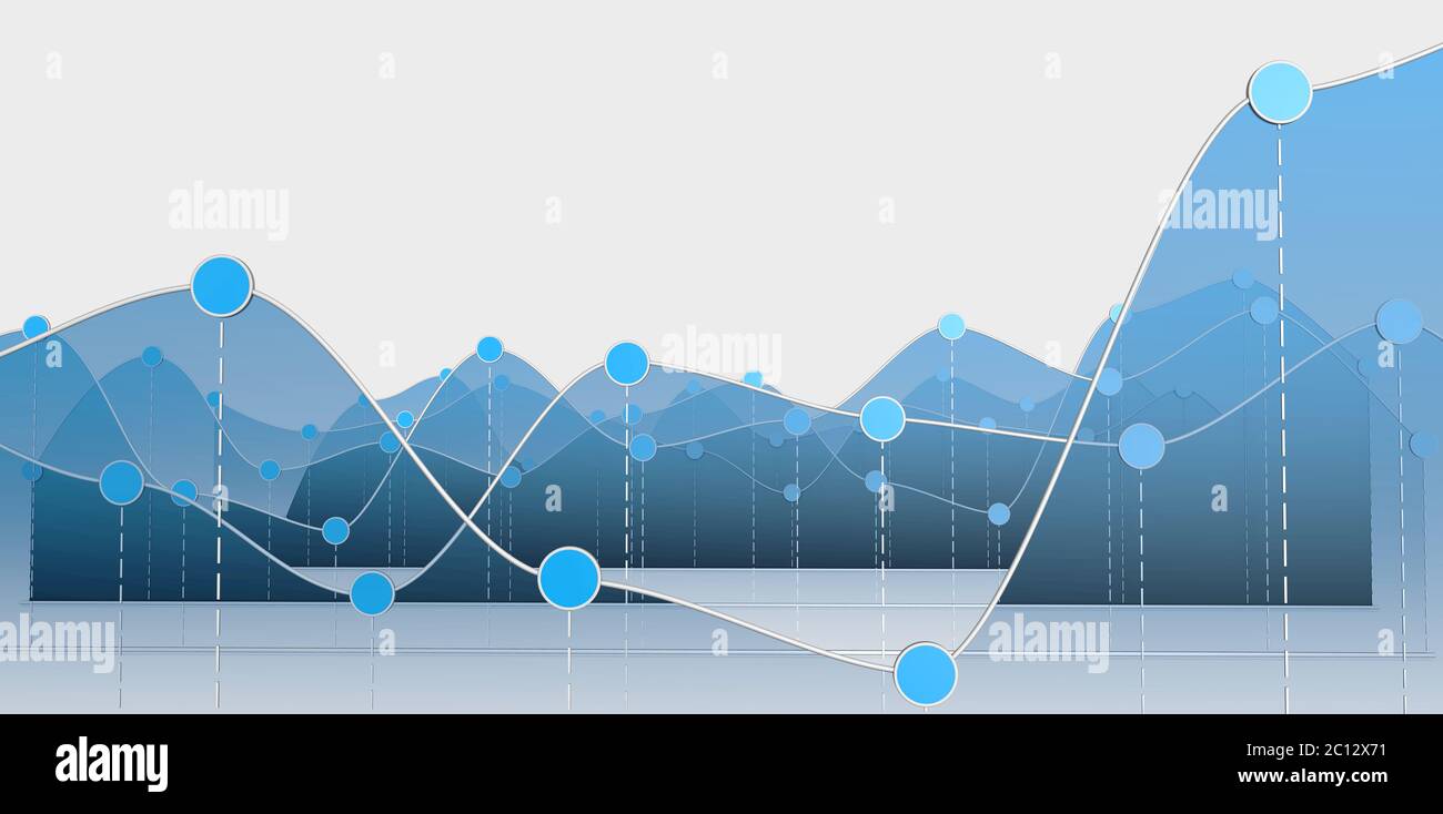 3D illustration of a curve chart or line graph Stock Photo - Alamy