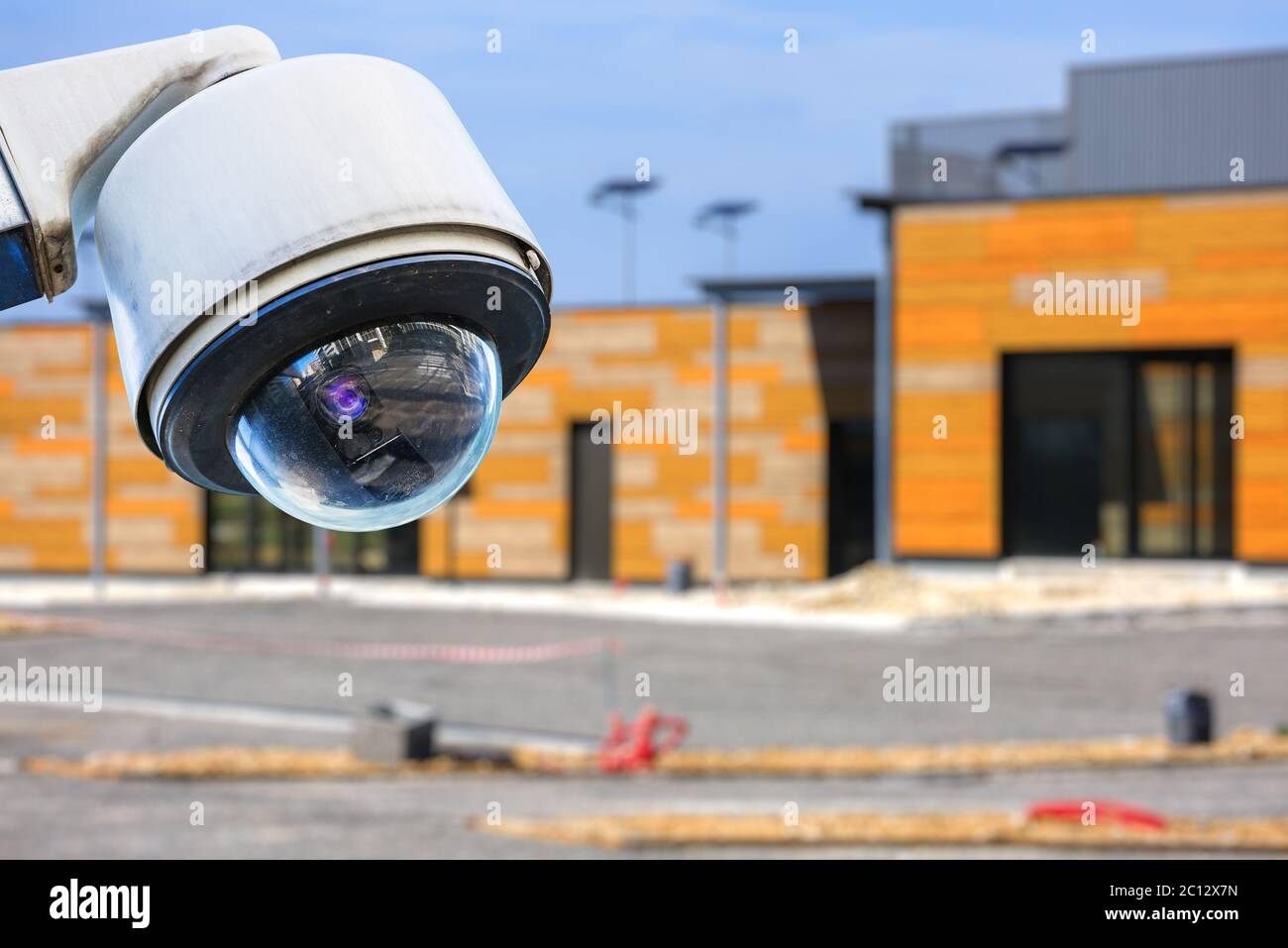 CCTV camera construction site Stock Photo Alamy