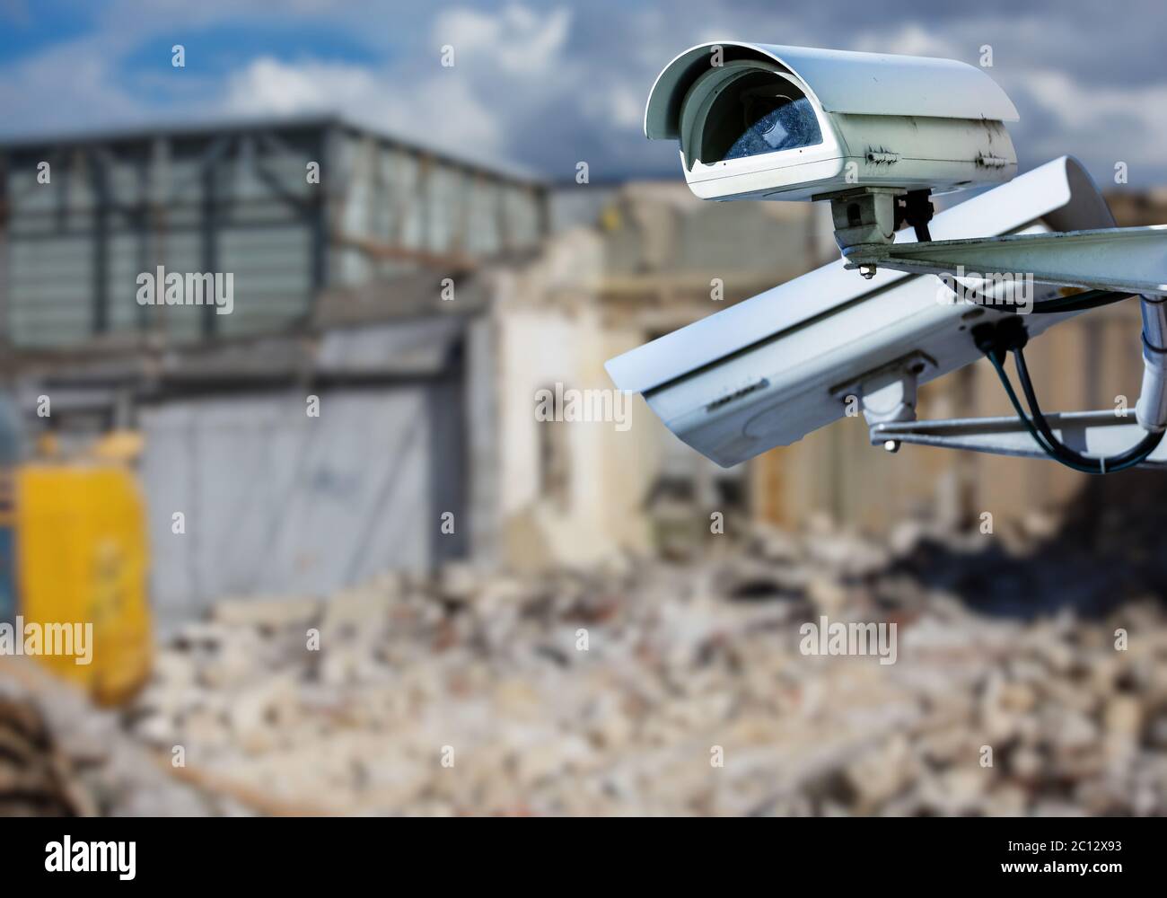 CCTV camera construction site Stock Photo Alamy