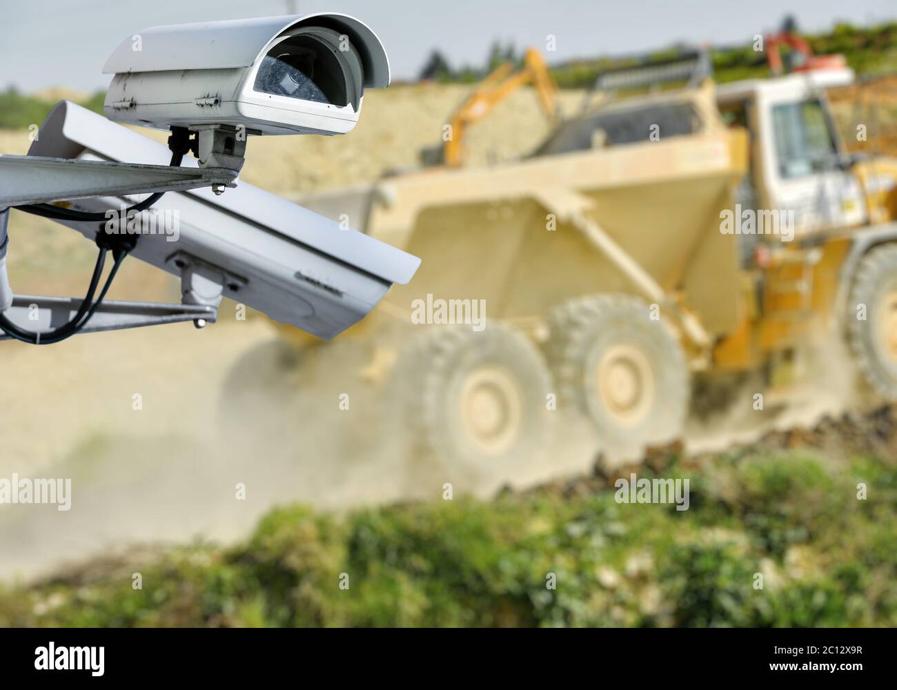 CCTV camera construction site Stock Photo Alamy