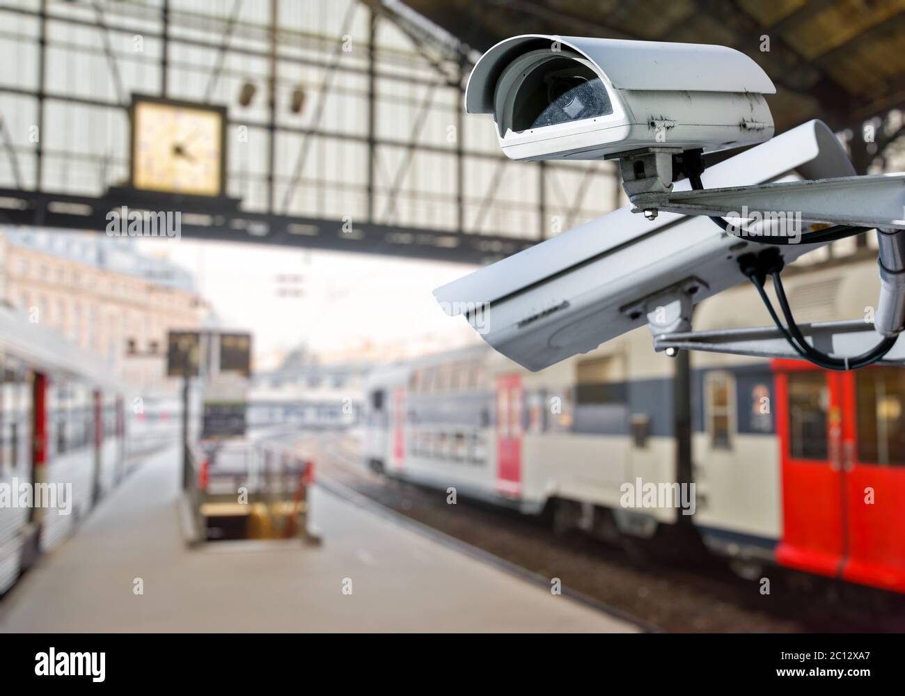 CCTV camera in railway station Stock Photo - Alamy