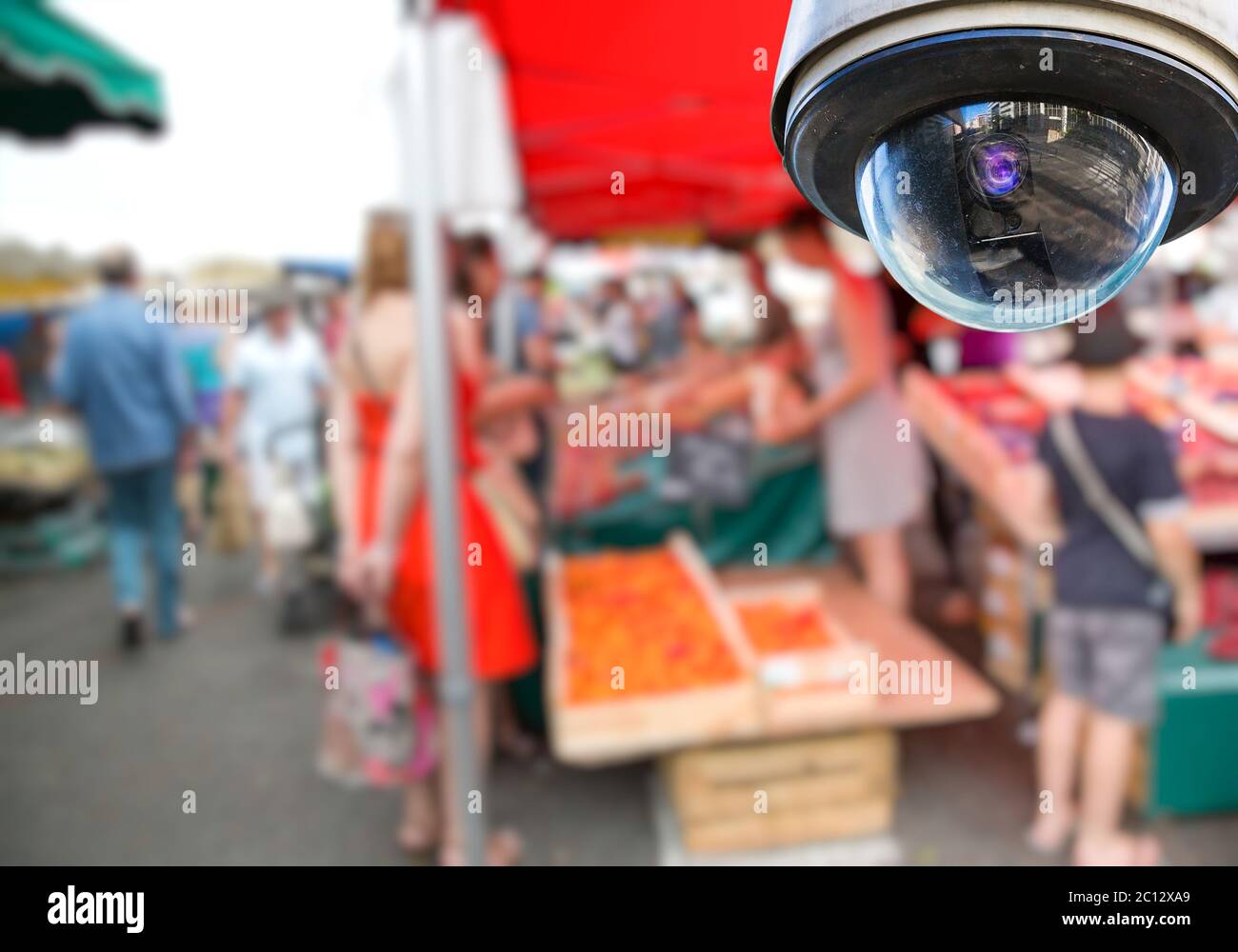 CCTV camera on local market Stock Photo
