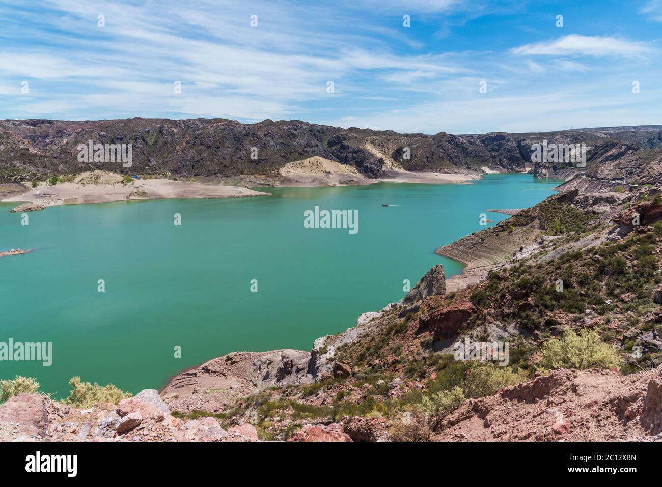 Valle Grande water reservoir in Mendoza, Argentina. Stock Photo