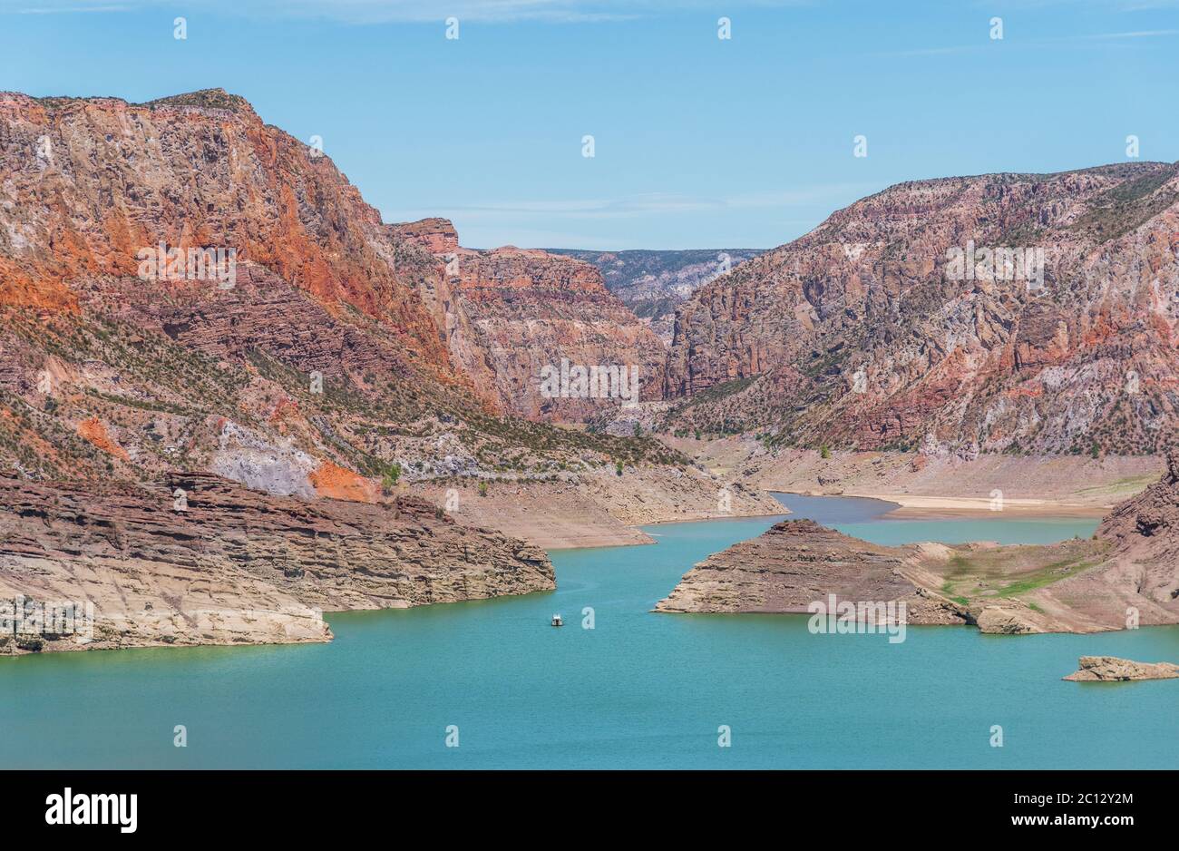 Atuel canyon and Valle Grande reservoir in Mendoza, Argentina. Stock Photo