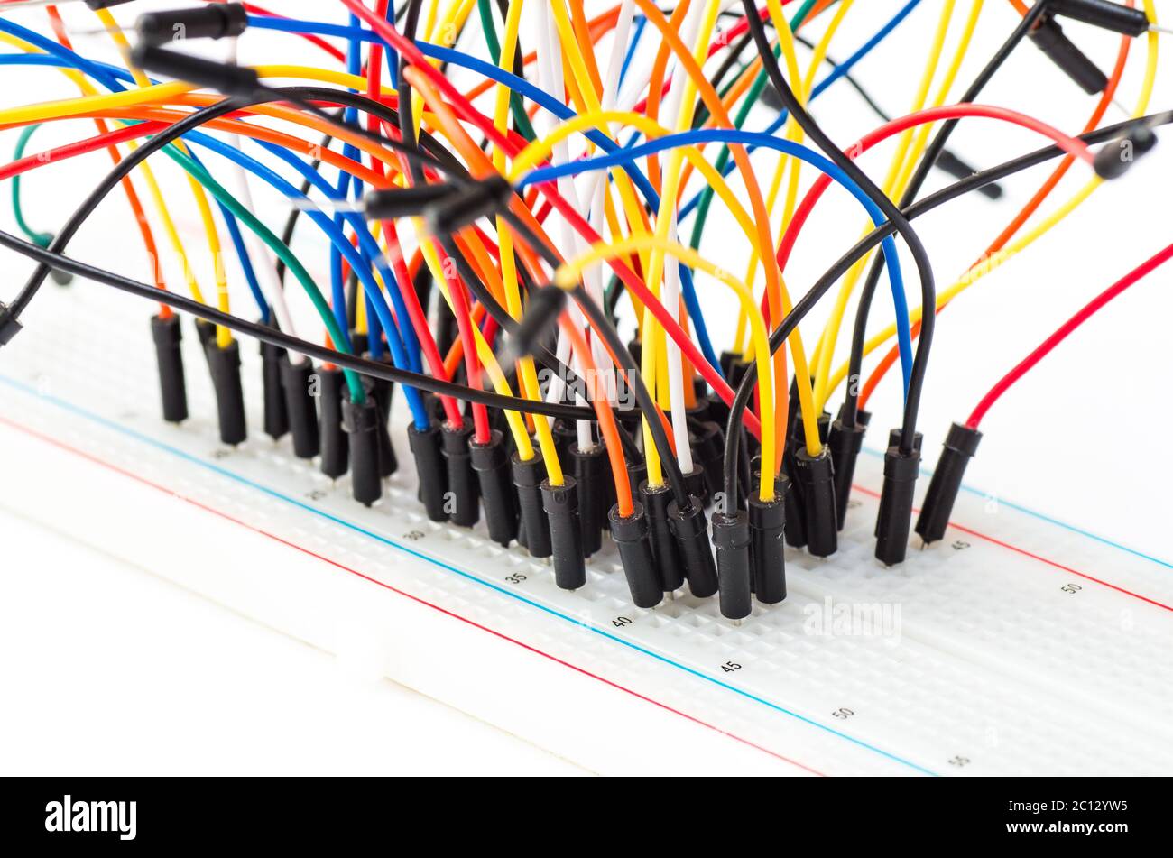 Prototyping electronic board with some wires Stock Photo Alamy