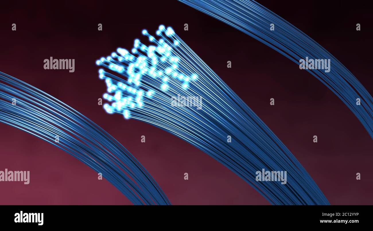 3d illustration of optical fiber cable or fiber optics Stock Photo - Alamy
