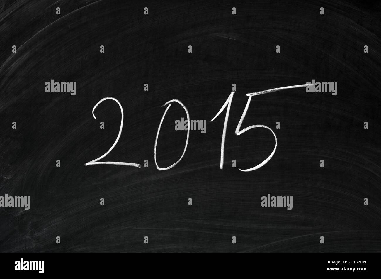 2015 number written on the blackboard with chalk Stock Photo
