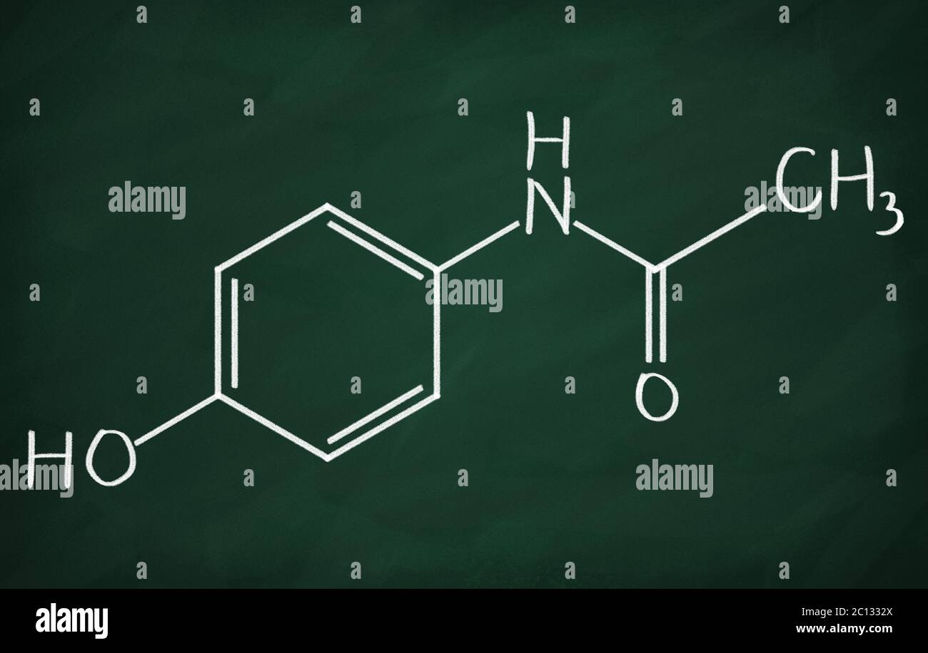 Chemical formula of Paracetamol on a blackboard Stock Photo Alamy