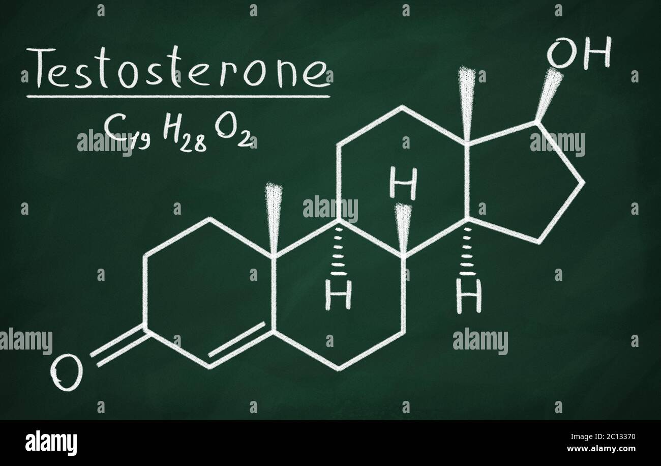 Chemical formula of Testosterone on a blackboard Stock Photo Alamy