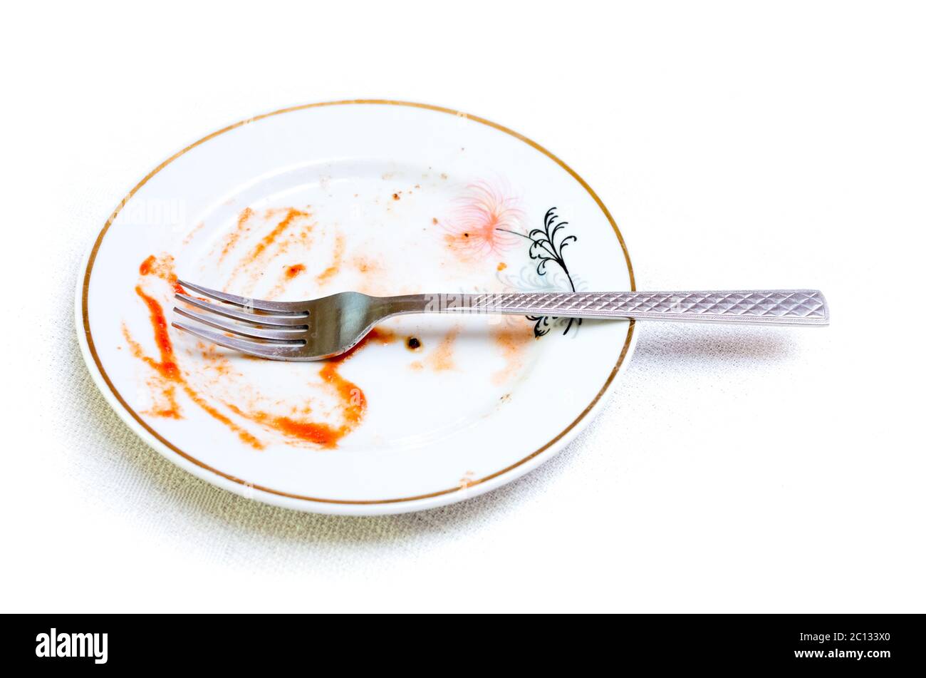 An empty plate dirty after the meal is finished Stock Photo Alamy