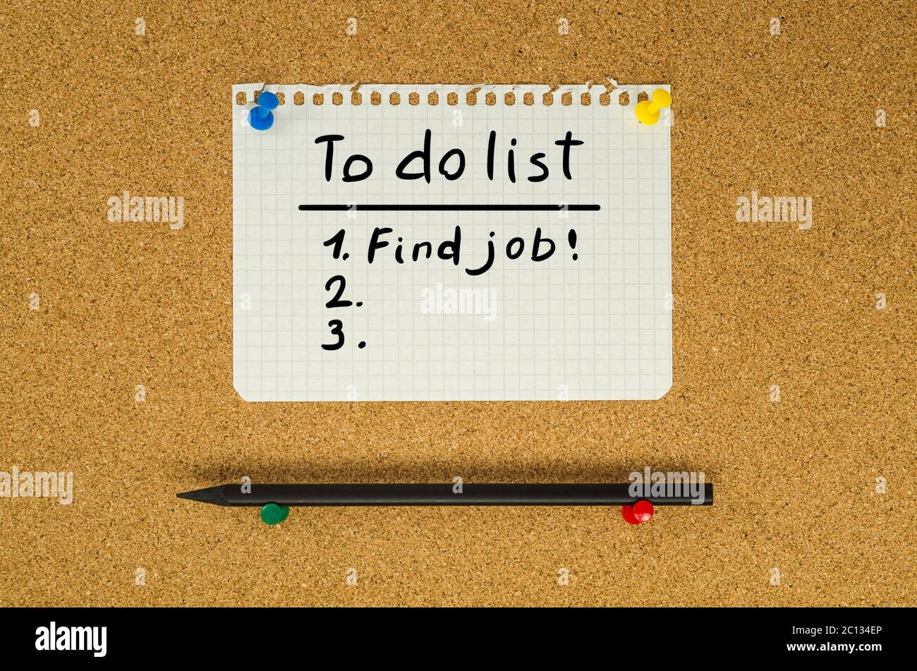 To do list text note message pin on bulletin board Stock Photo Alamy