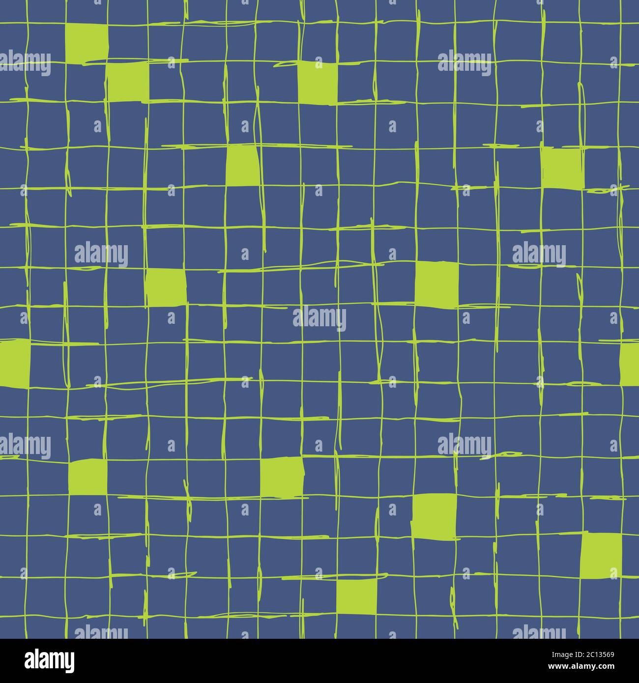 Seamlaess pattern design with artistic hand drawn lines, checkered grid ...
