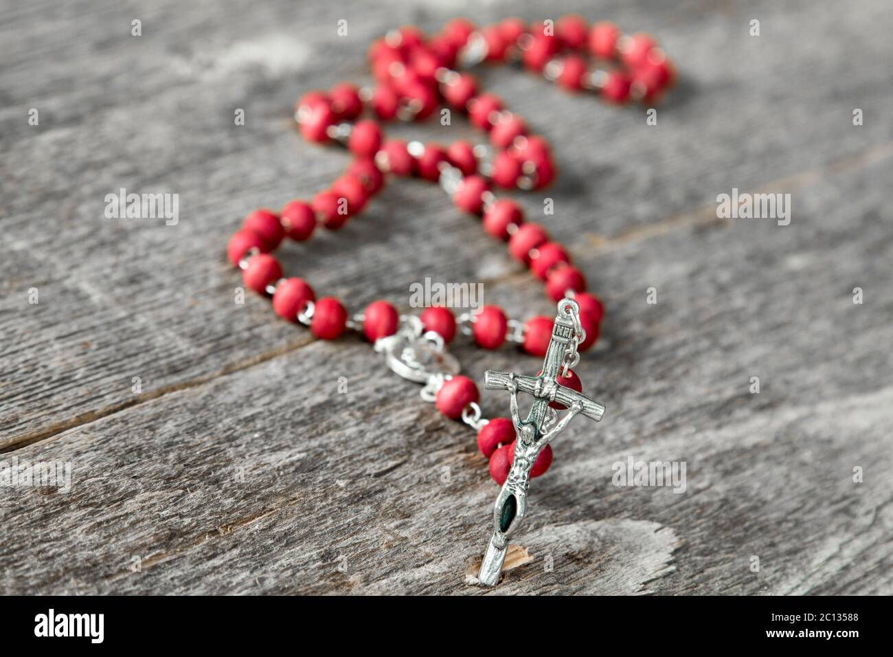 Rosary beads close up Stock Photo