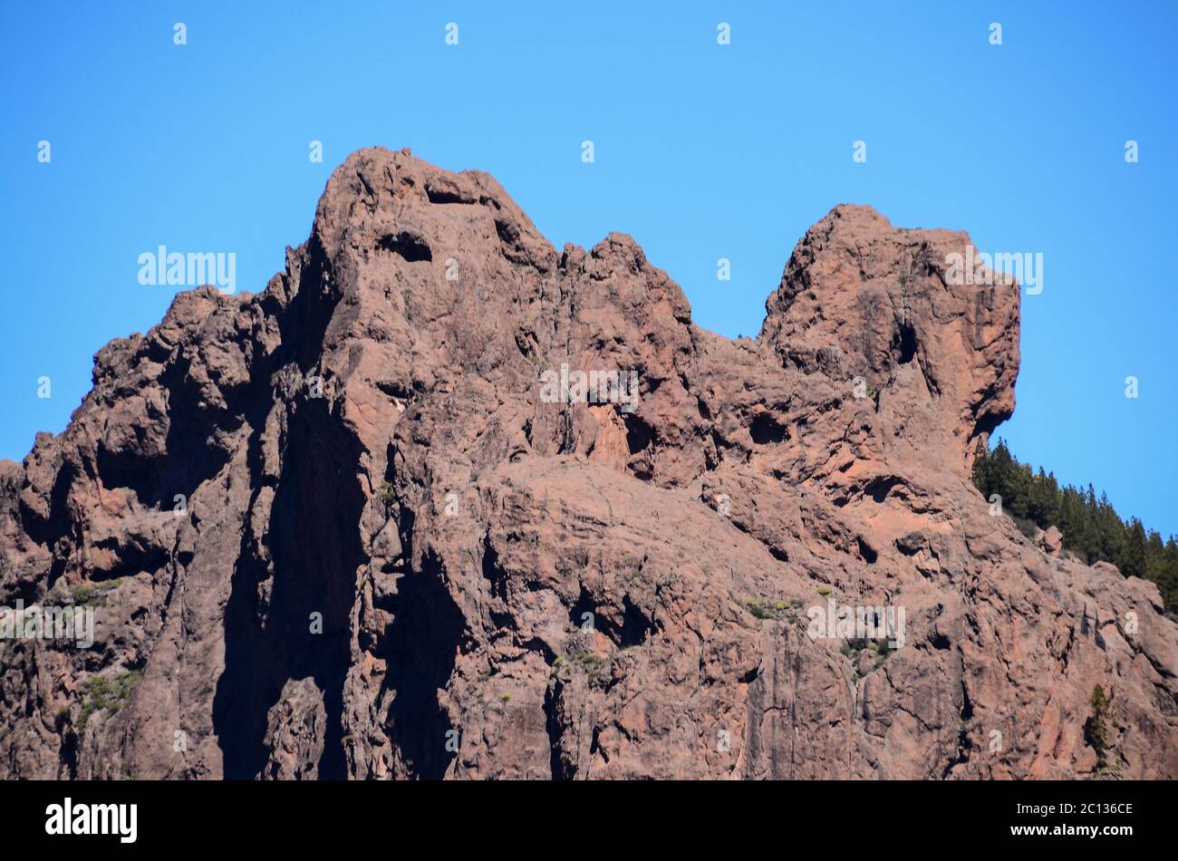 Volcanic Rock Basaltic Formation in Gran Canaria Stock Photo