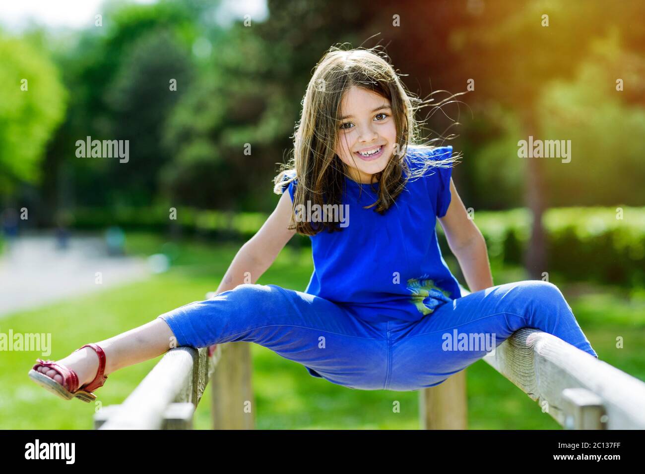 beautiful portrait of cute child playing Stock Photo