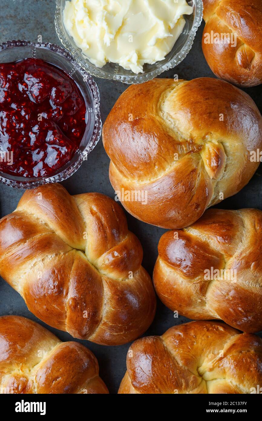 Homemade challah bread rolls Stock Photo Alamy