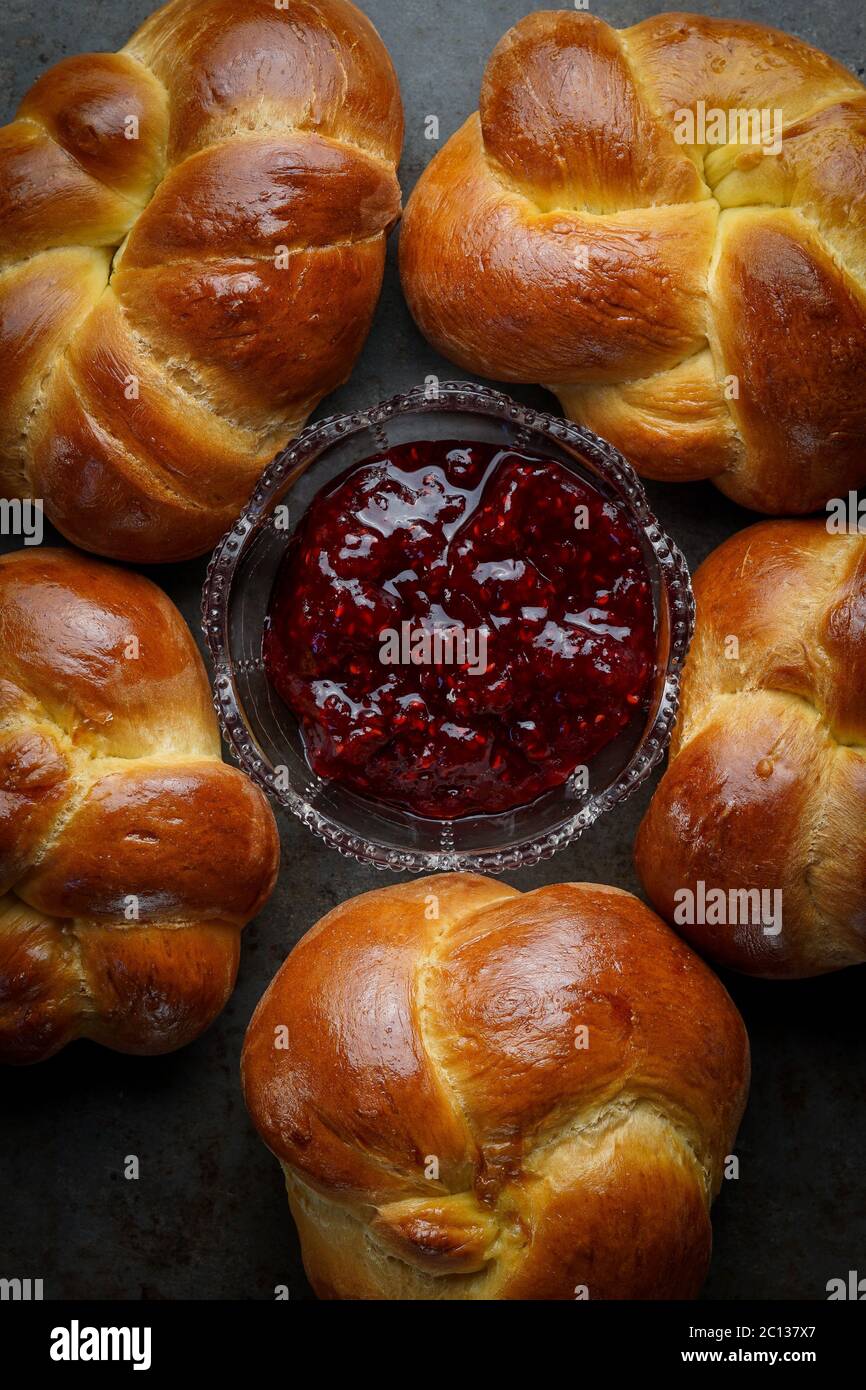 Homemade challah bread rolls Stock Photo Alamy