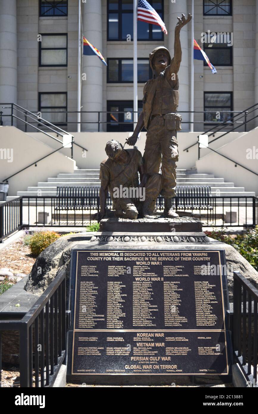 Prescott, Arizona. U.S.A. April 22, 2020. Yavapai county courthouse