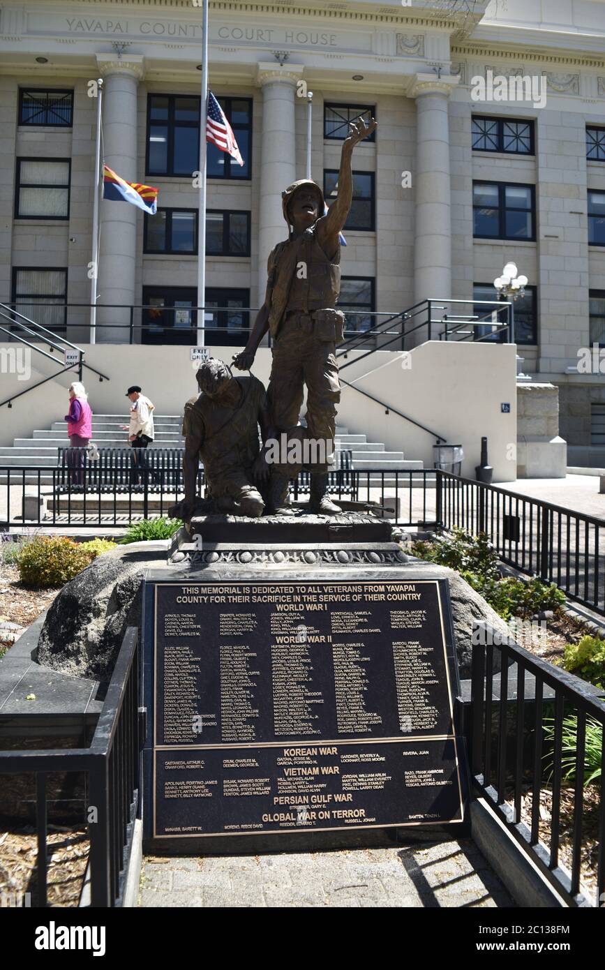 Prescott, Arizona. U.S.A. April 22, 2020. Yavapai county courthouse