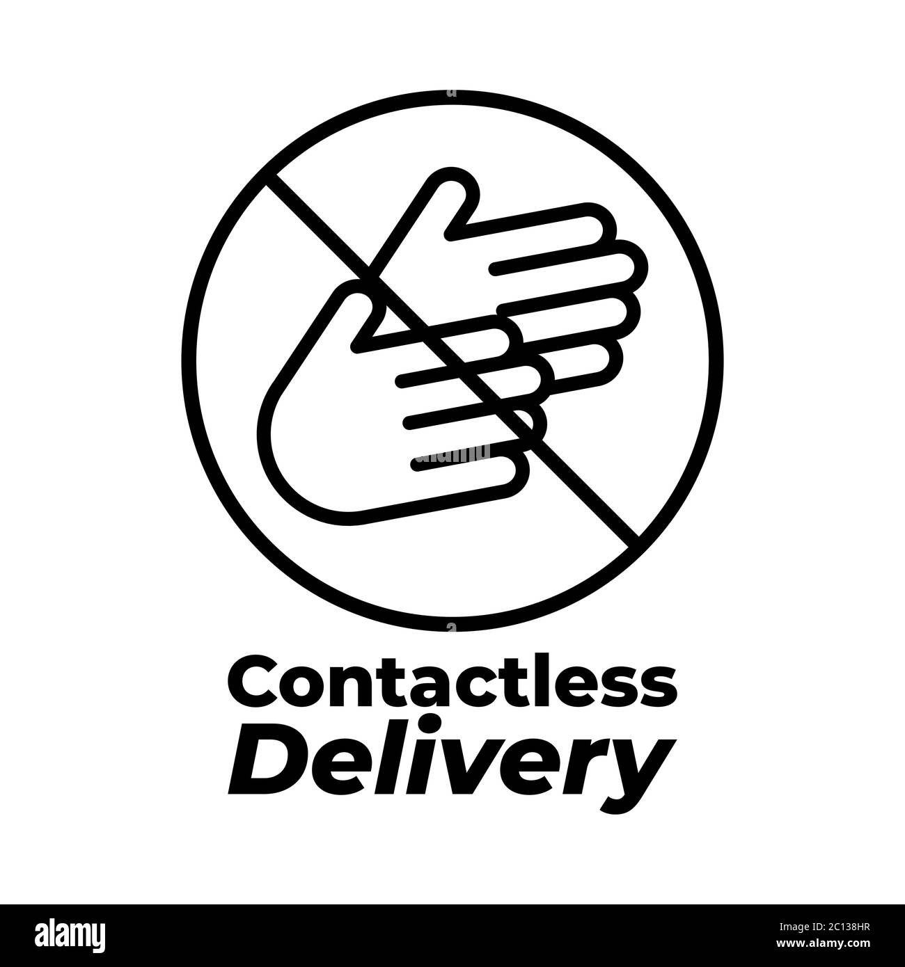 Contact less delivery concept. Contactless, Contact free delivery icon