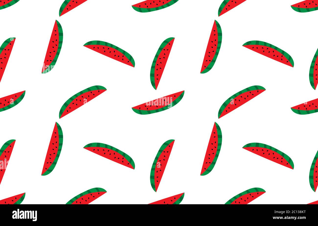 Vector seamless pattern with doodle hand drawn watermelons on white background . Summer texture. Stock Vector