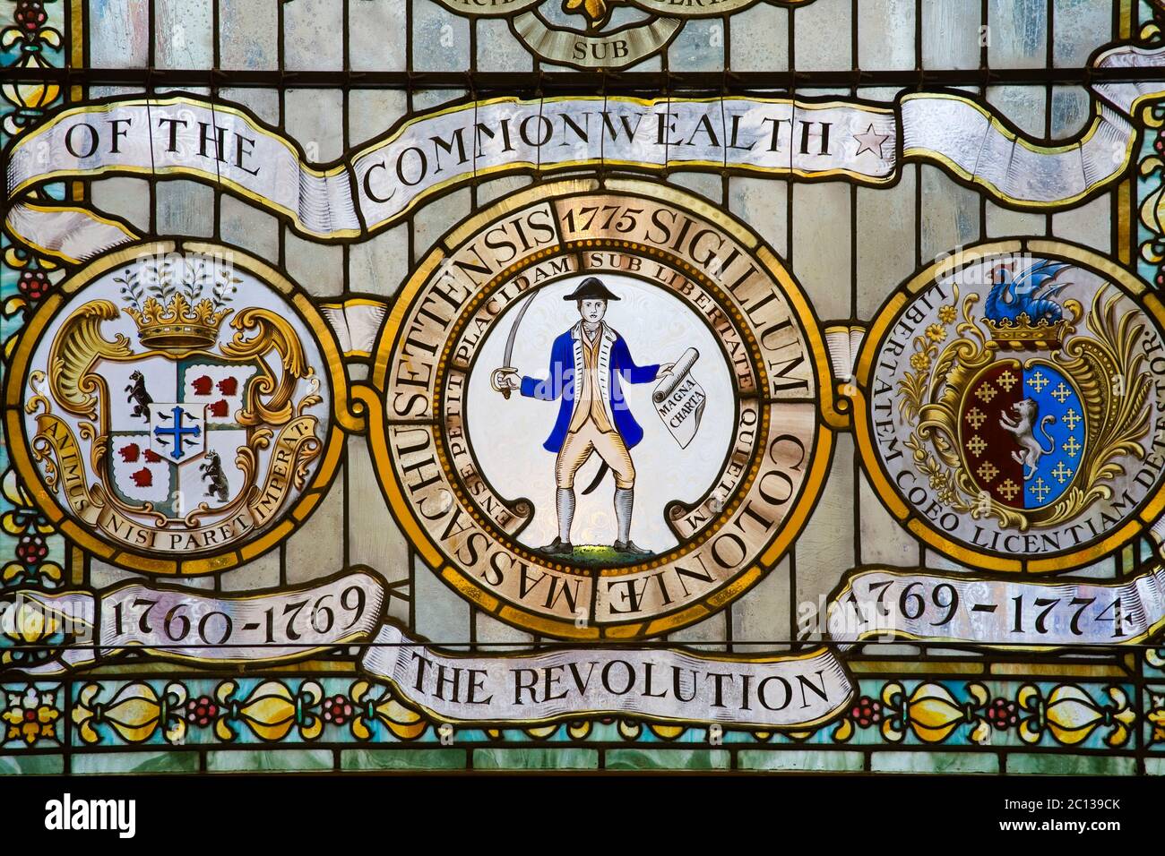 Stained Glass, Massachusetts State House, Boston, Massachusetts, USA Stock Photo Alamy