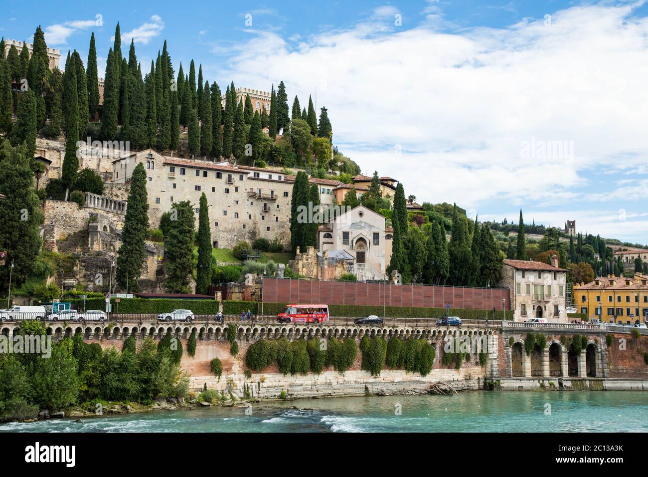 Cityscape featuring the Adige river in Verona, Italy Stock Photo - Alamy