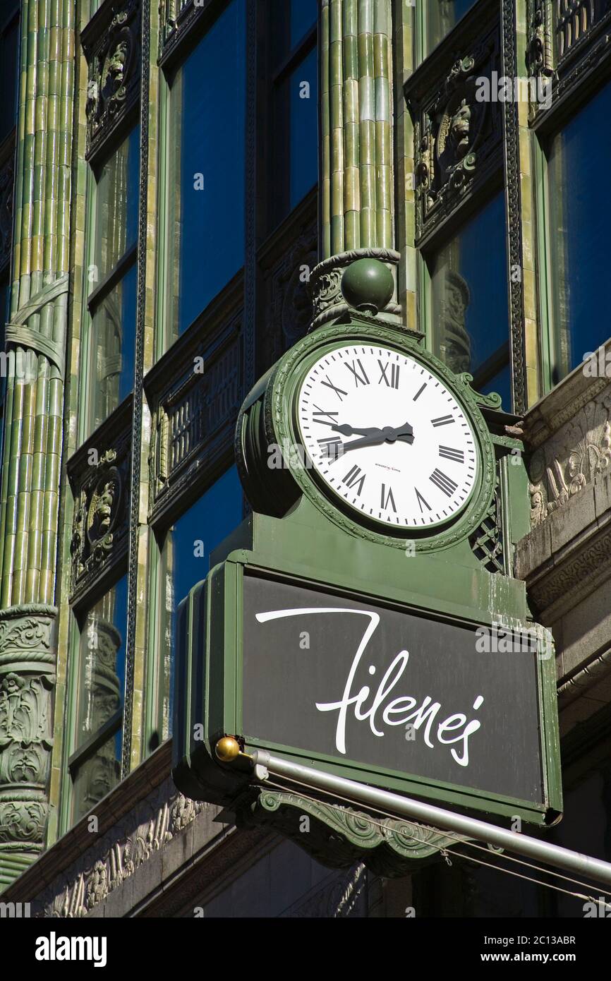 Filene's Department Store on Washington Street, Boston, Massachusetts, USA Stock Photo