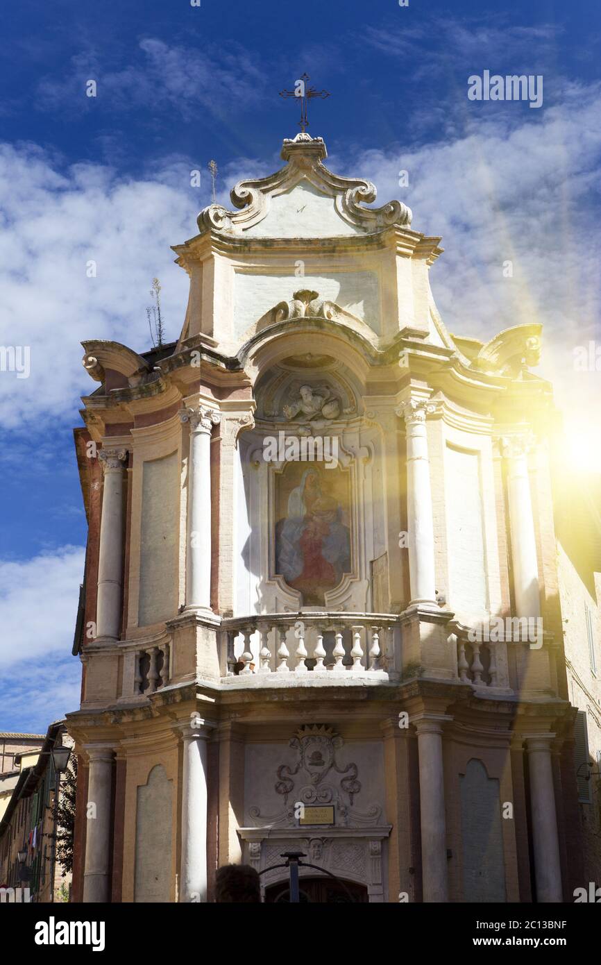 church Casa del Cavallo in historic centre of Siena, Tuscany, Italy Stock Photo
