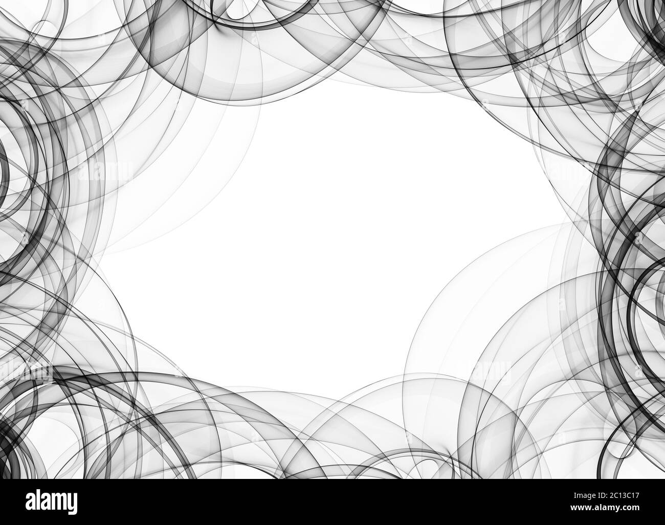 abstract black flame smoke frame over white background with copyspace for your text and design Stock Photo