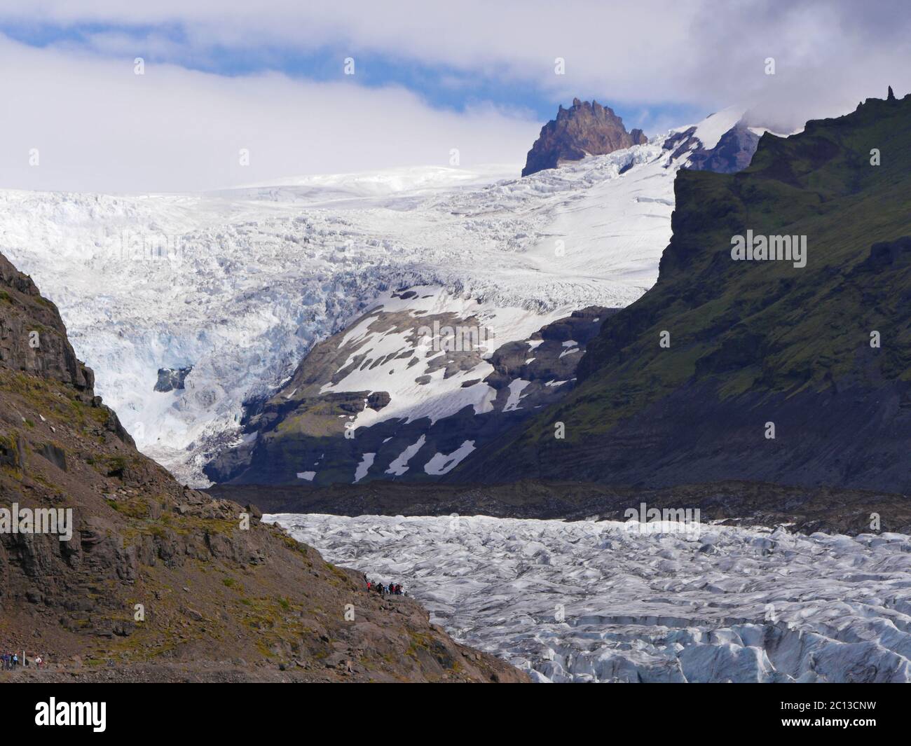 Svinafellsjokull glacier in Skaftafell national park, Iceland Stock Photo