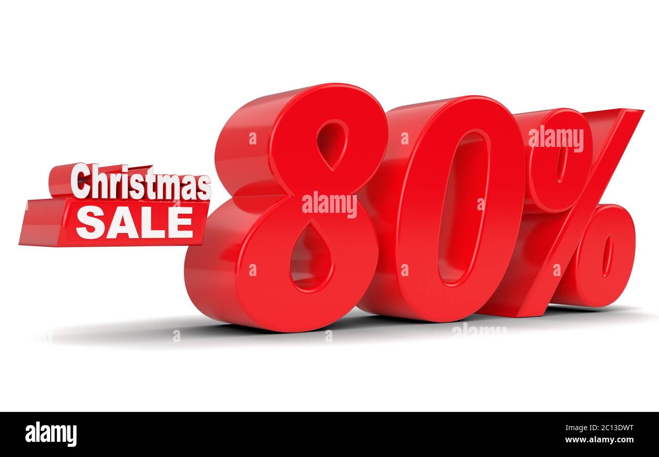 Christmas sale. Discount eighty percent off Stock Photo
