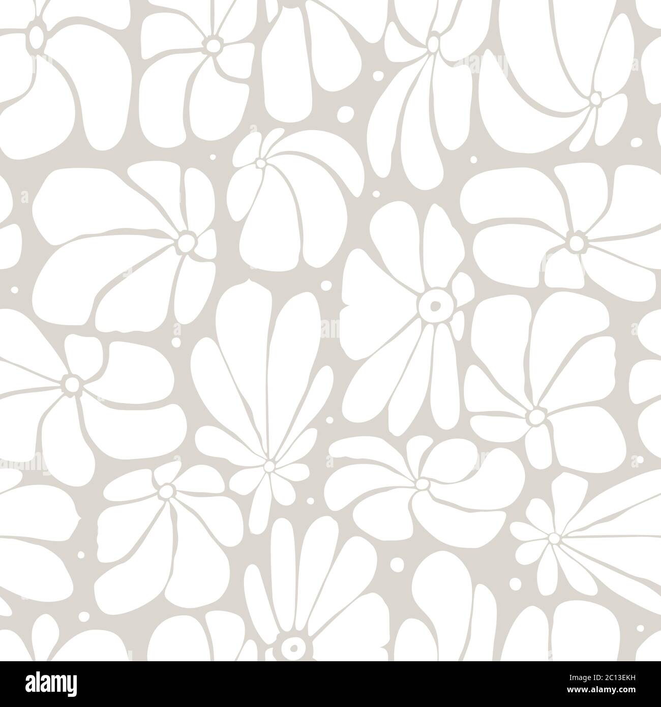 Seamless floral pattern design with stylized large blossoms, retro feeling repeat background perfect for web and print Stock Vector
