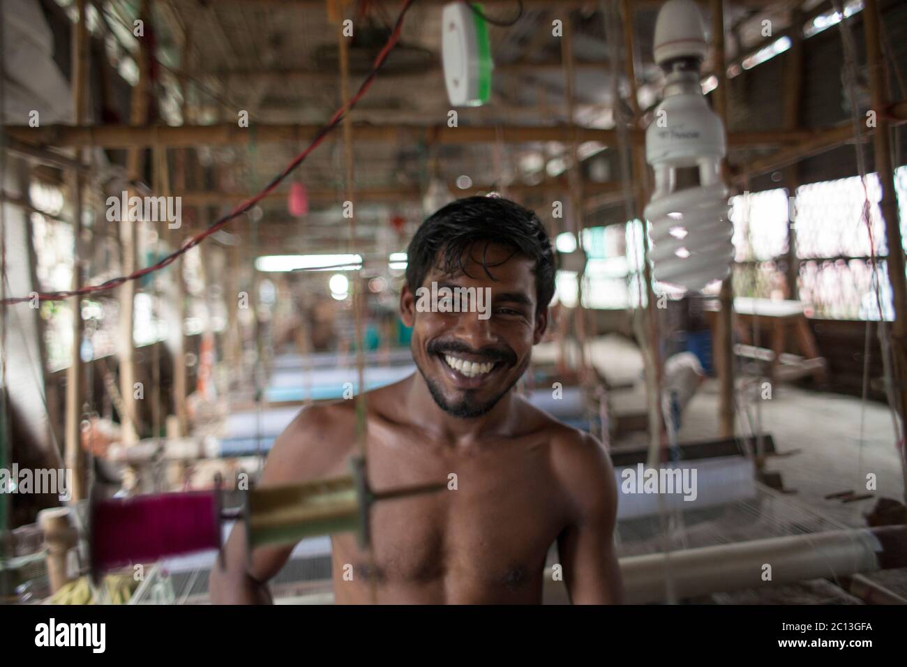 DHAKA, BANGLADESH 07th July : Portrait of a Bangladeshi weaver that ...