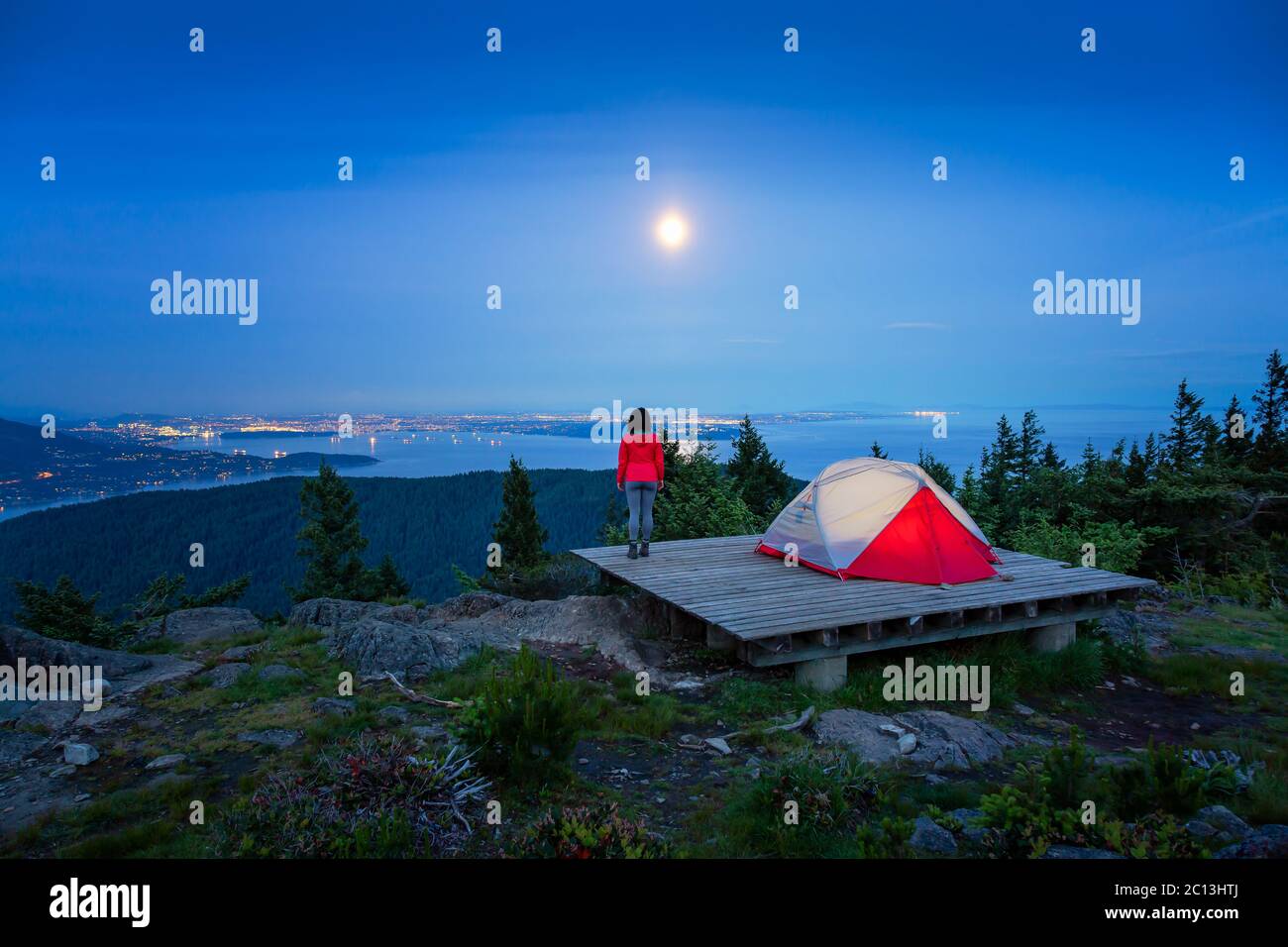 Tent on top of a mountain hi-res stock photography and images - Alamy