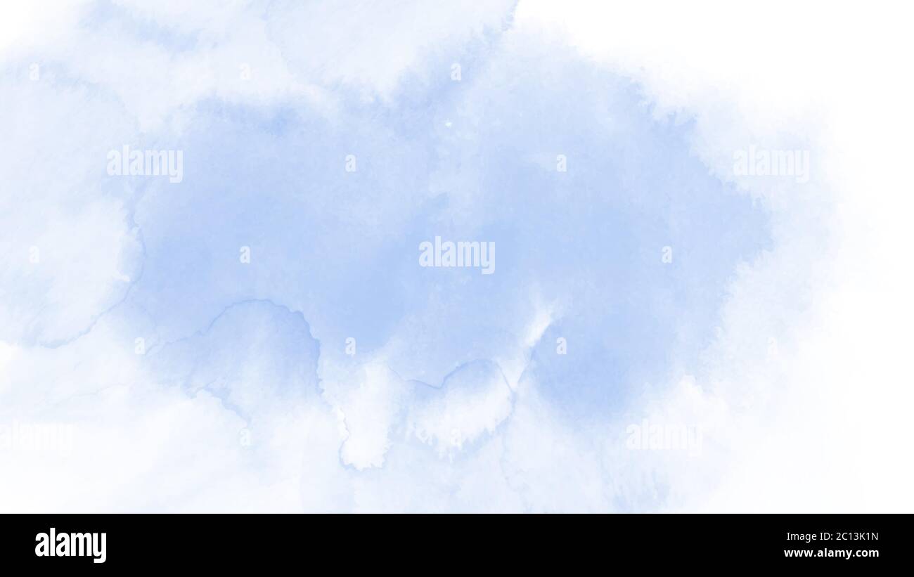 Abstract light blue watercolor hand-painted for background. Stain artistic vector used as being an element in the decorative design of background,  he Stock Vector