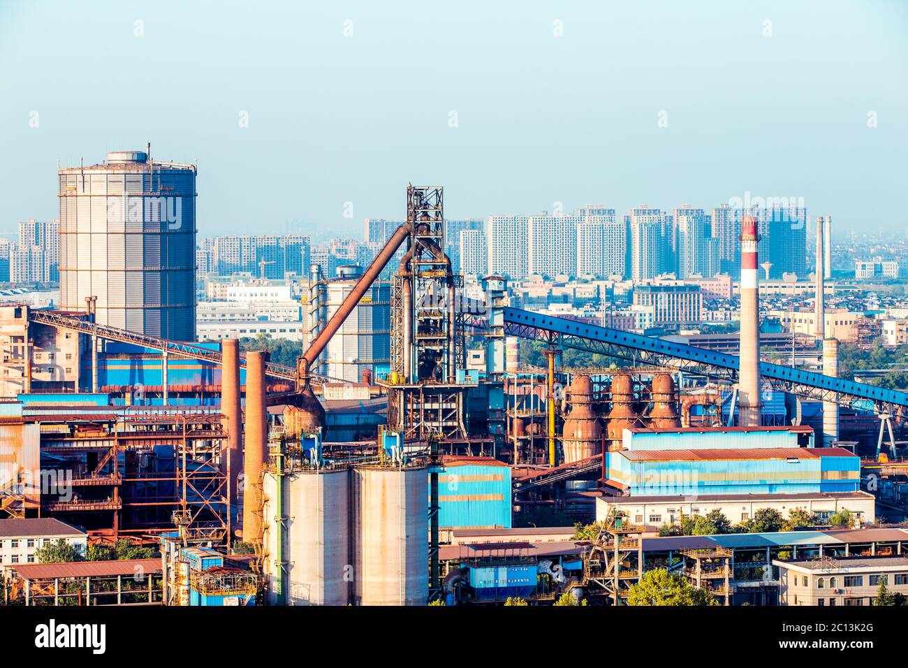constructions of power plant in steel factory Stock Photo