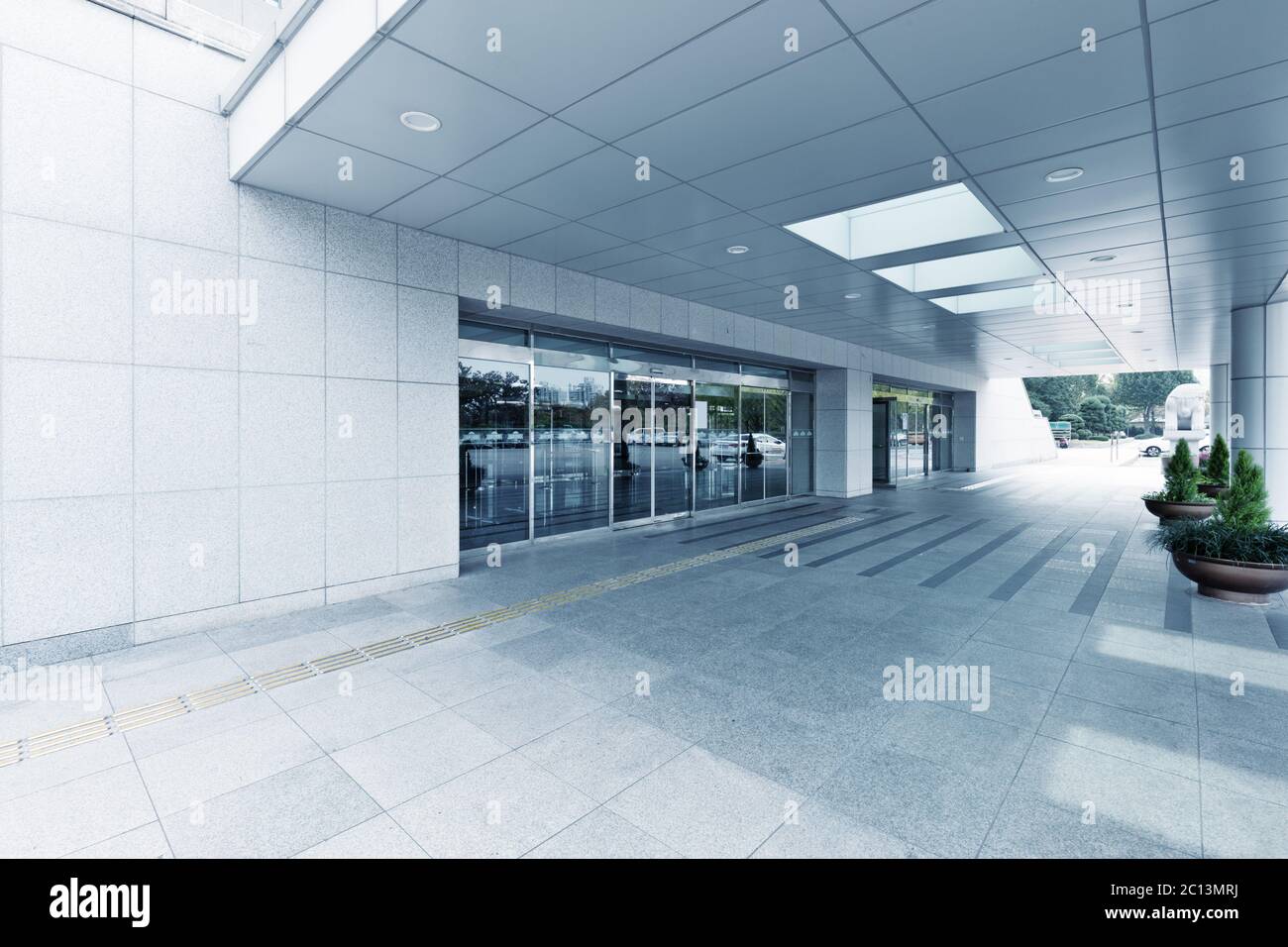 Entrance of modern building in seoul Stock Photo
