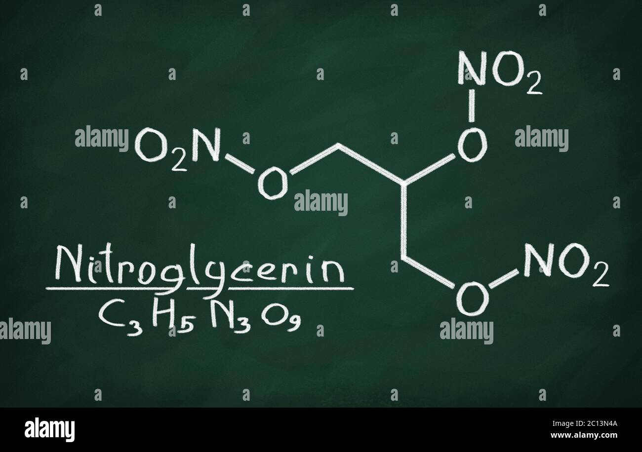 Structural model of Nitroglycerin Stock Photo