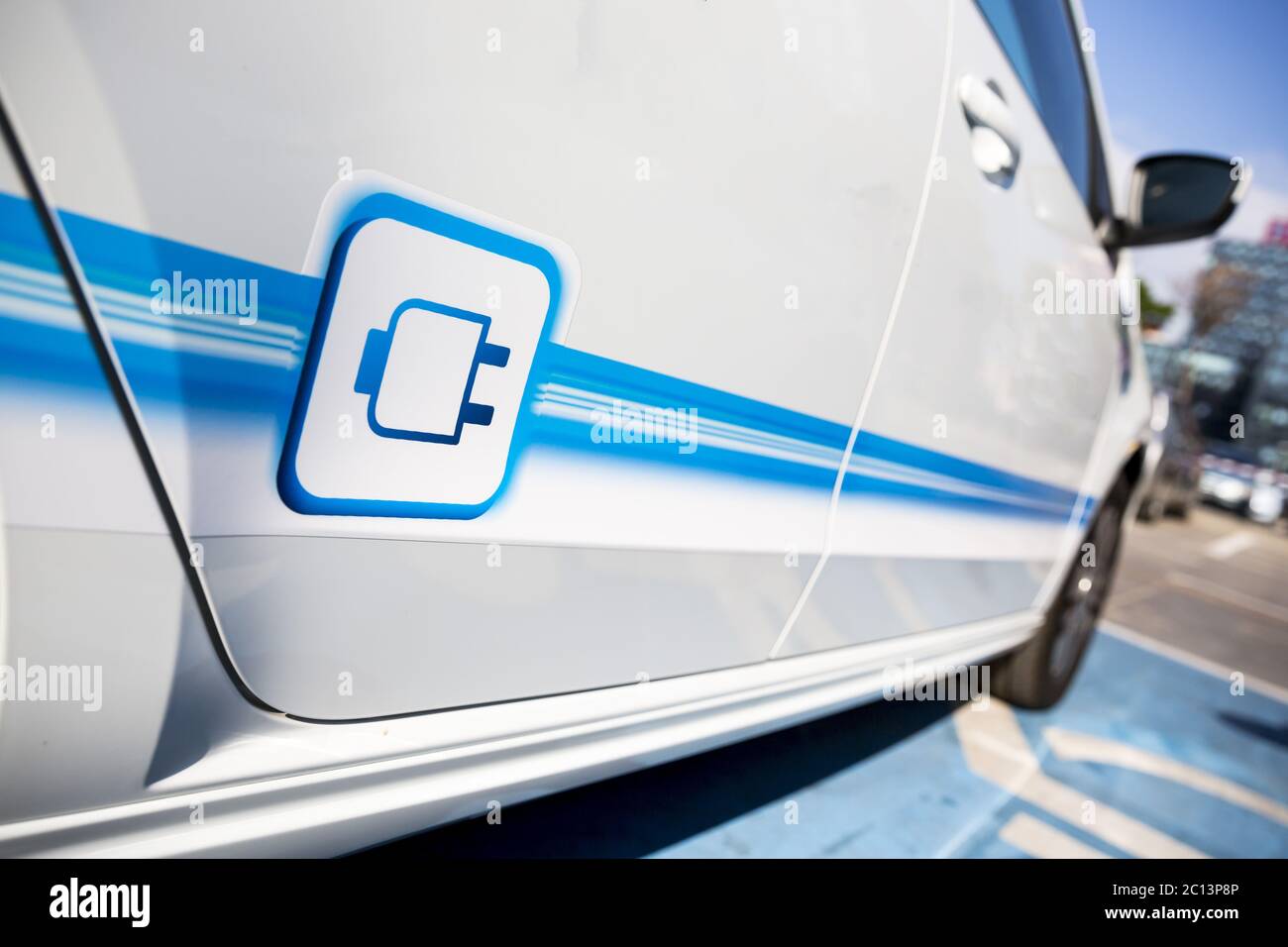 Electric car plug in Stock Photo Alamy