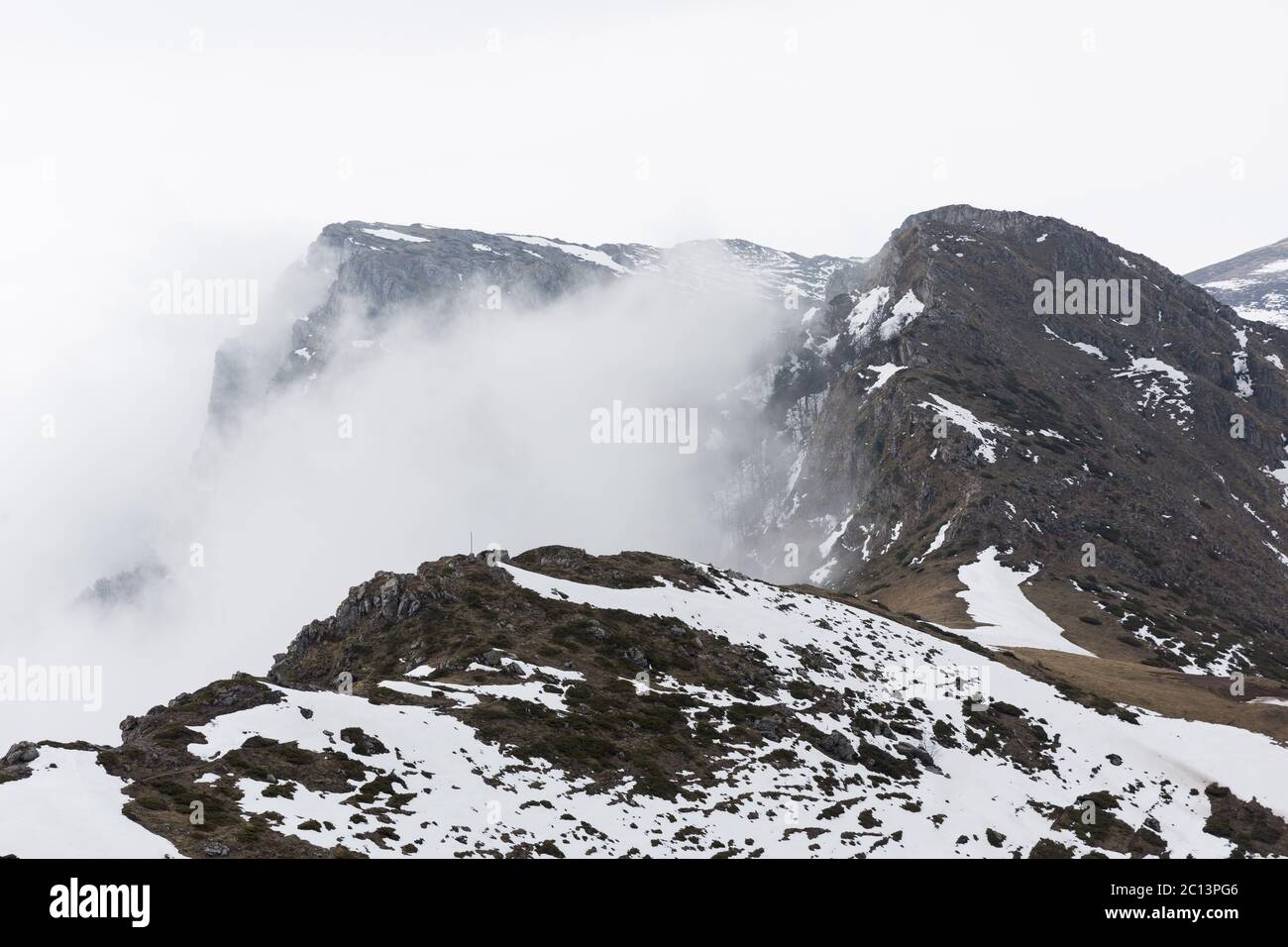 Rocky mountain on foggy hi-res stock photography and images - Alamy