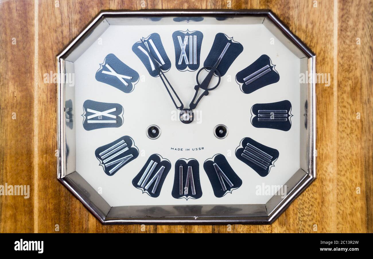 Old clock with Roman numerals Stock Photo Alamy